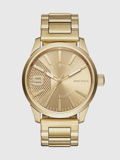 Reloj dorado con pulsera de eslabones, 46 mm